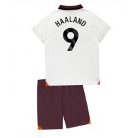 Manchester City Erling Haaland #9 Fußballbekleidung Auswärtstrikot Kinder 2023-24 Kurzarm (+ kurze hosen)